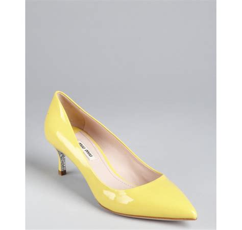 miu miu patent leather pumps glitter sole